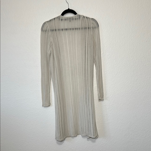 Eileen FisherLinear Sleek Tencel Open Duster Cream Cardigan - Picture 5 of 6